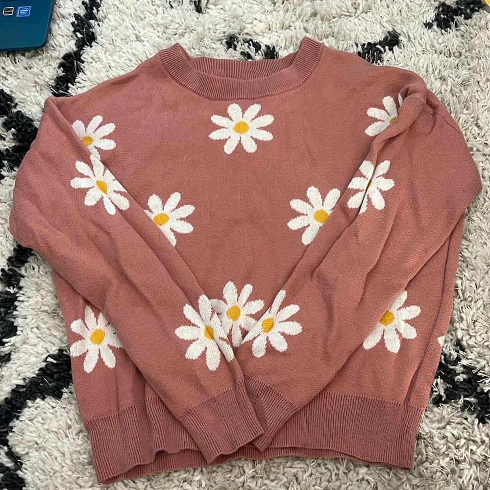 Daisy Kitted Sweatshirt Size Medium